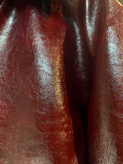 Leather bomber jacket