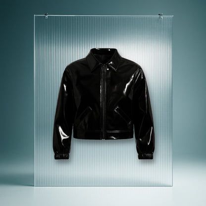 Black Charol BOMBER JAKCET