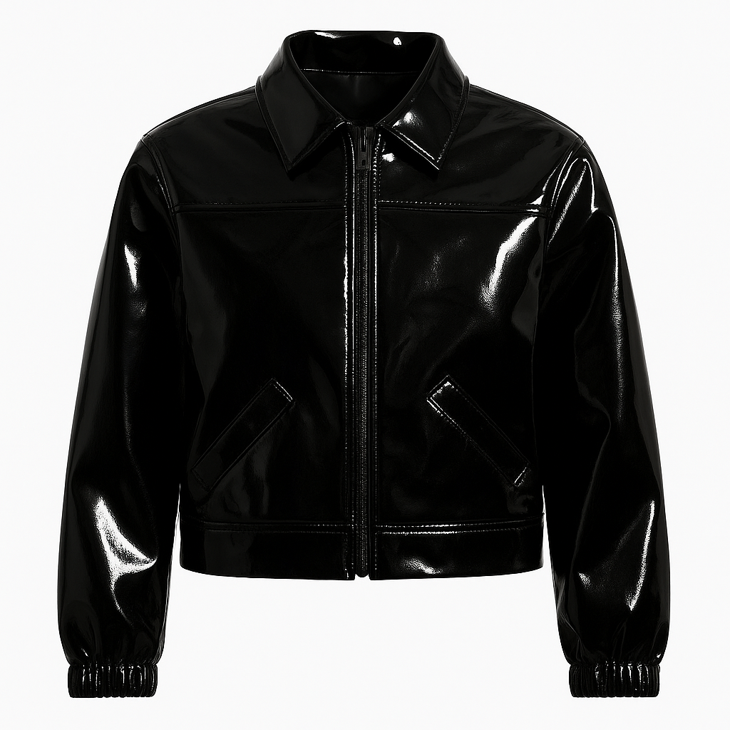 Black Charol BOMBER JAKCET