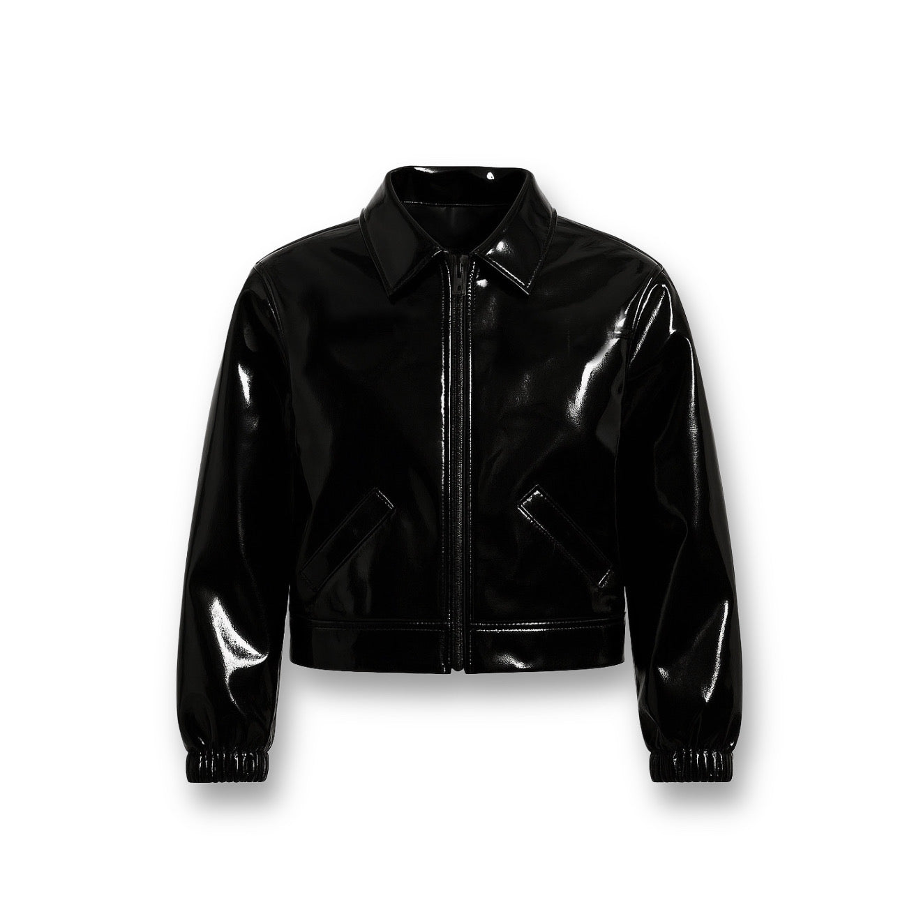 Black Charol BOMBER JAKCET