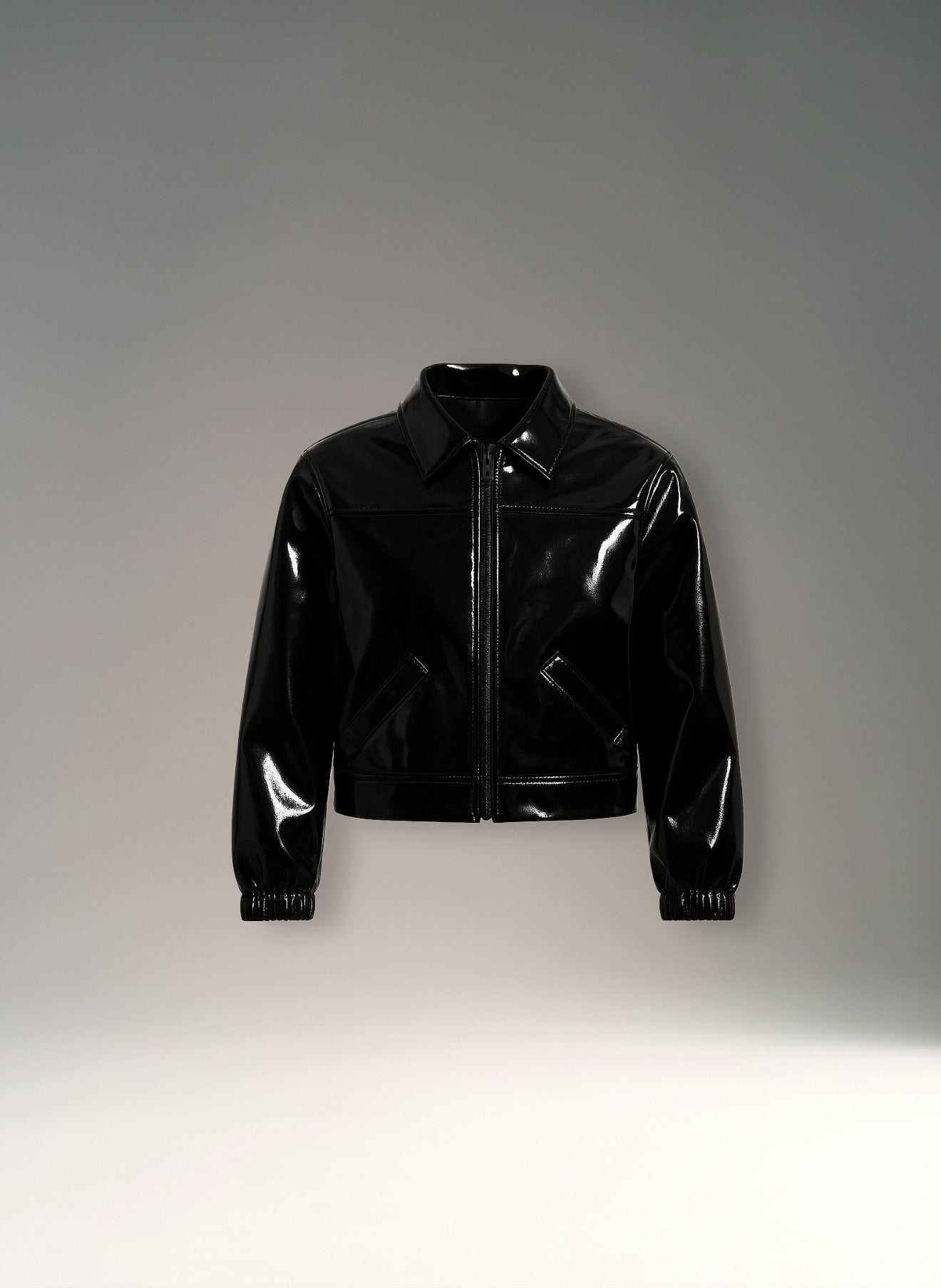 Black Charol BOMBER JAKCET