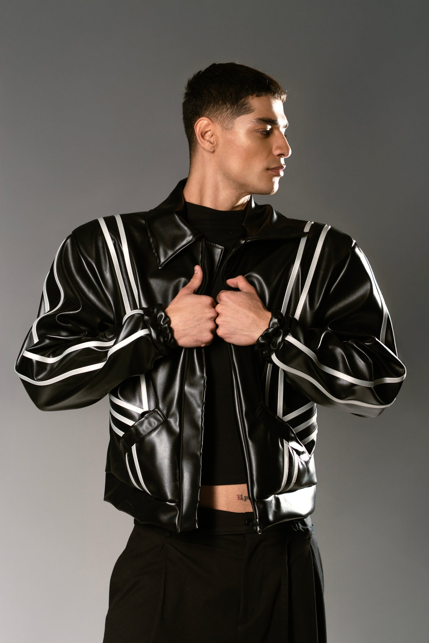 Stripes bomber jacket