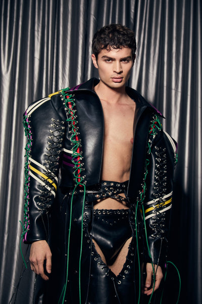 Chamarra “Electric Pulse” - Glam Rock con un Toque Futurista y Athleisure